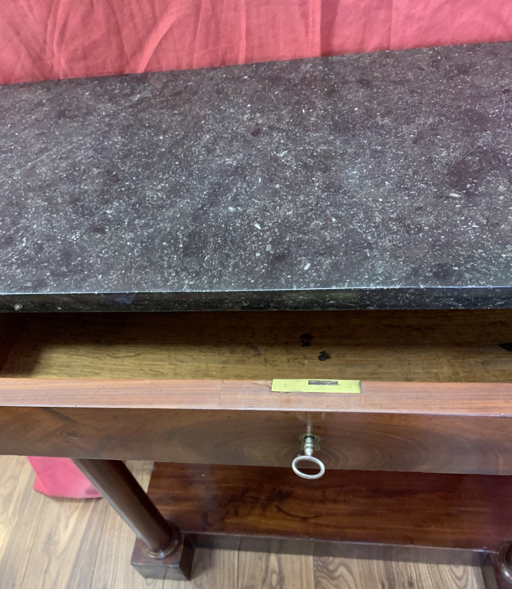 82 Cm Wide Directoire Mahogany Console -photo-2
