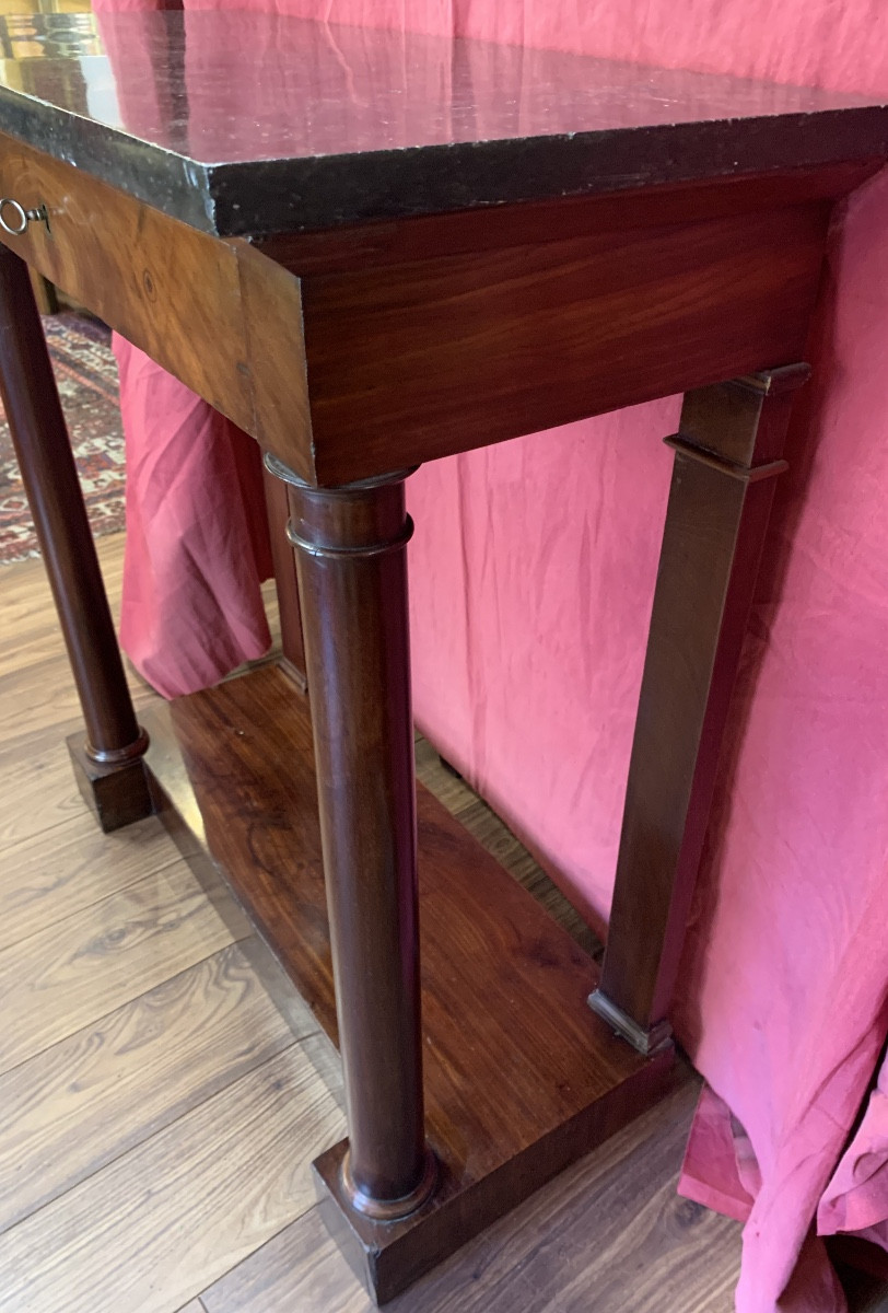 82 Cm Wide Directoire Mahogany Console -photo-4
