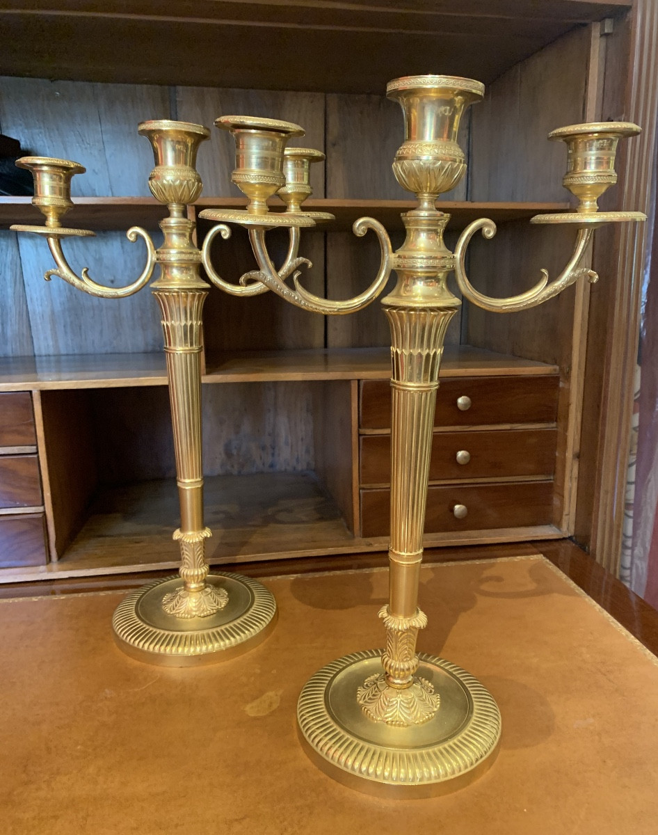 Pair Of Directory Candelabra By Galle