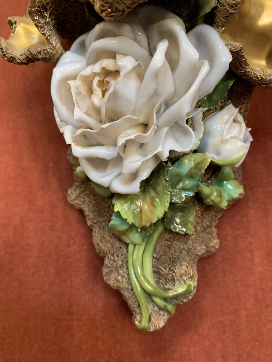 Paire de bouquetières en porcelaine -photo-3