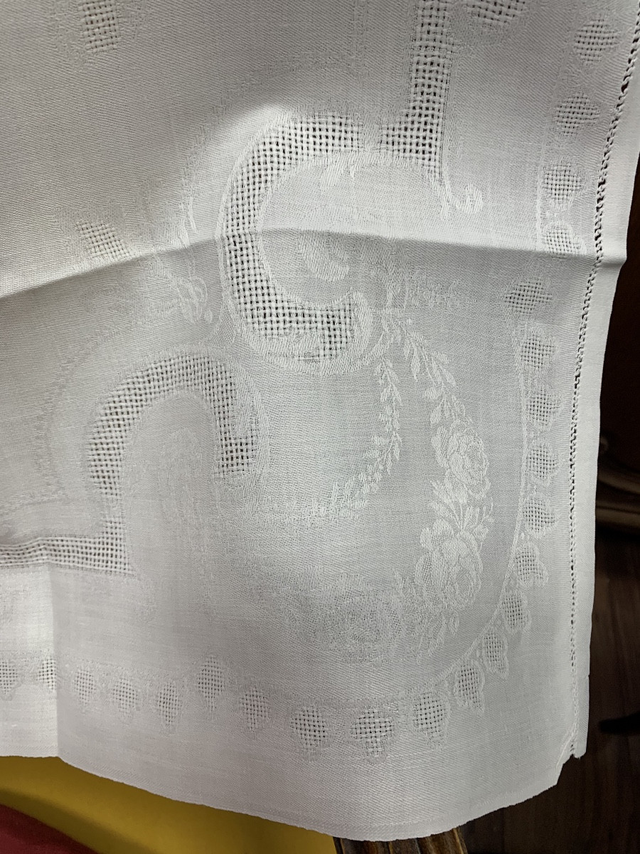 Very Large Tablecloth 4.40m And 15 Napkins -photo-2