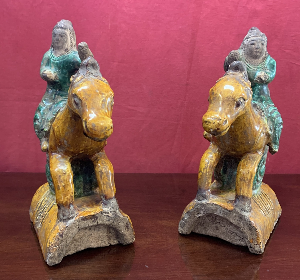Paire de tuiles faîtières, époque Ming -photo-2