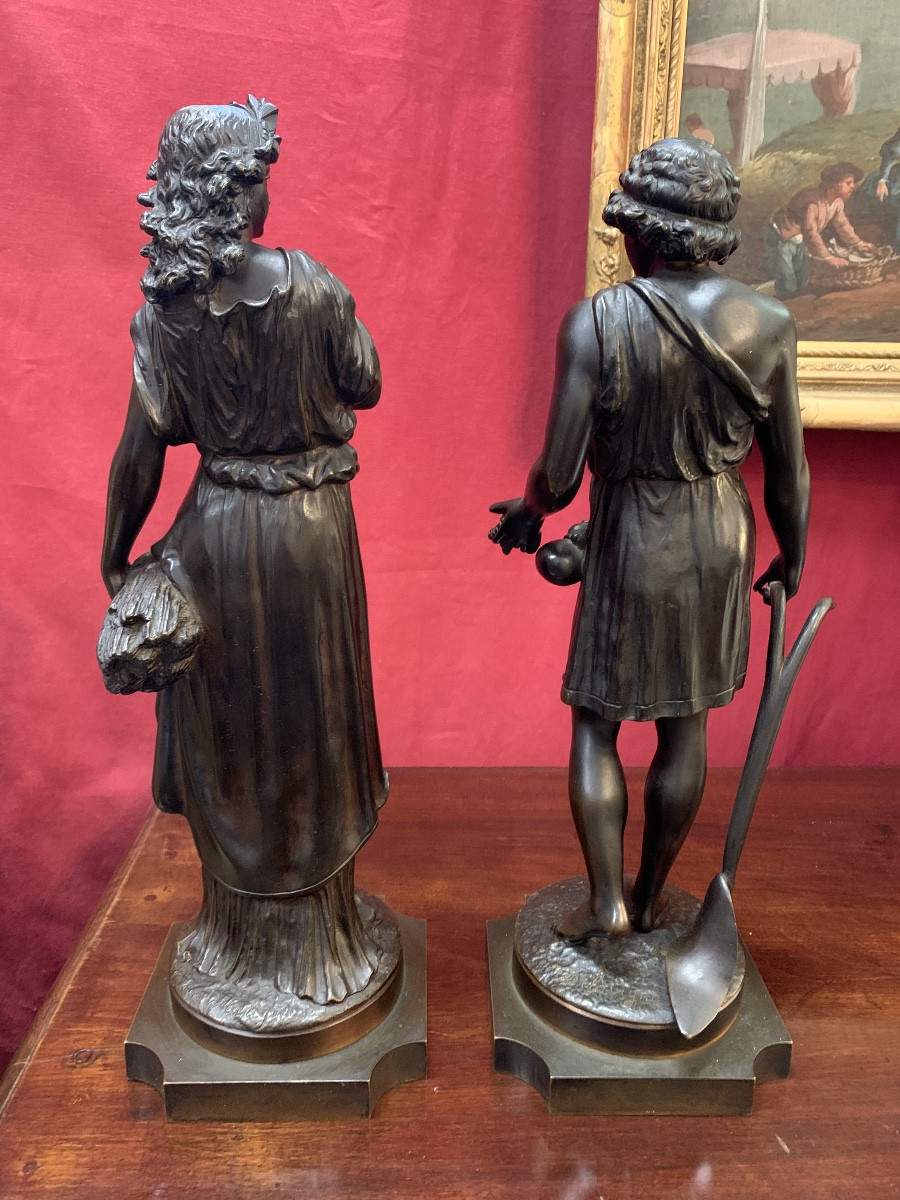 Paire de sujets en bronze par Denise Delavigne-photo-1
