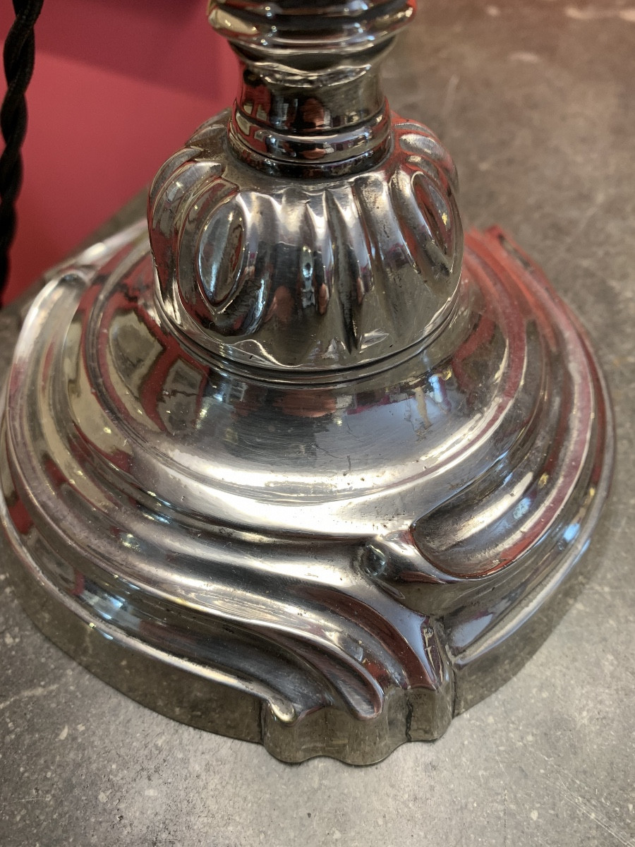 Pair Of Candlesticks Mounted As Lamps -photo-2