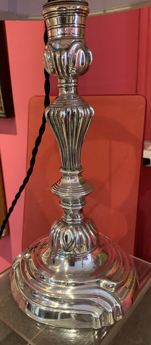Pair Of Candlesticks Mounted As Lamps -photo-4