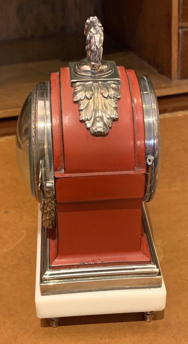 Petite pendule de table , email et argent -photo-2