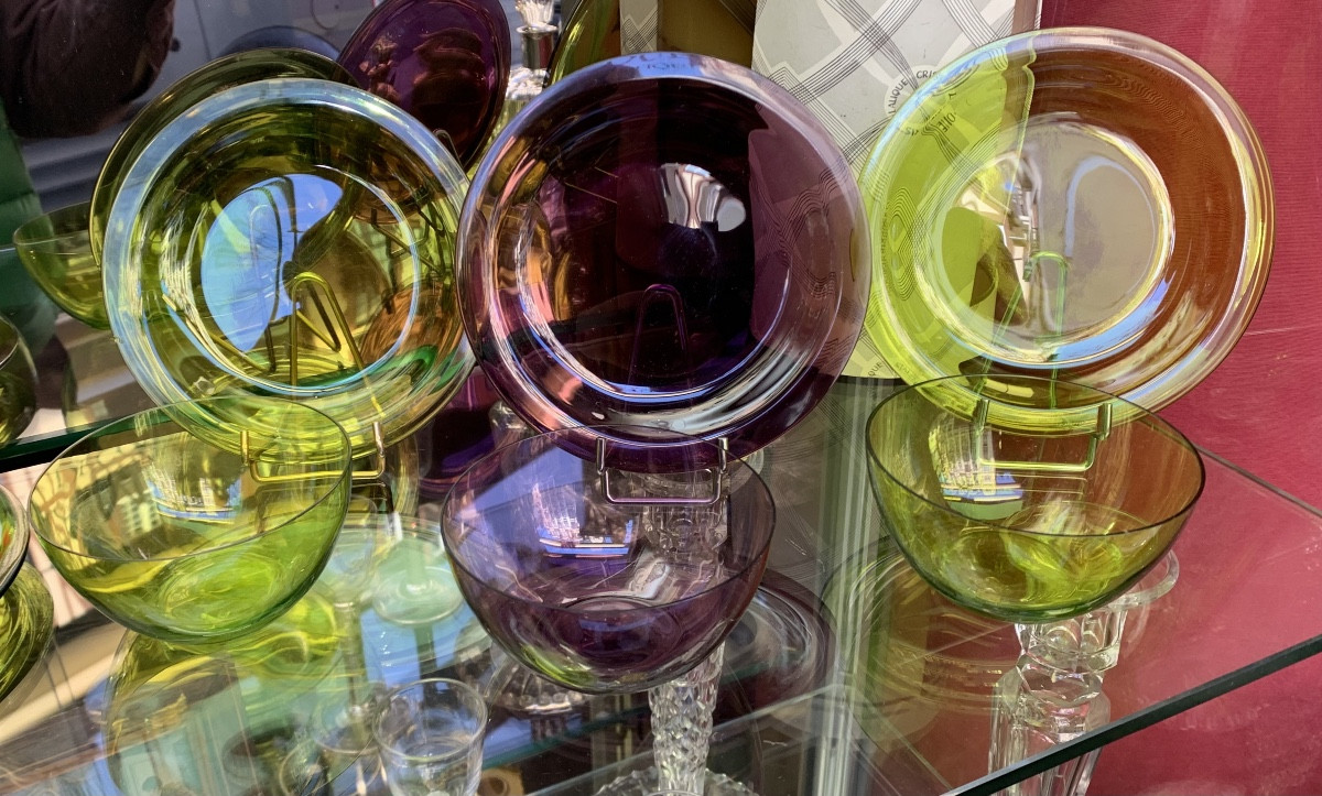 Set Of 11 Lalique Crystal Bowls & Saucers