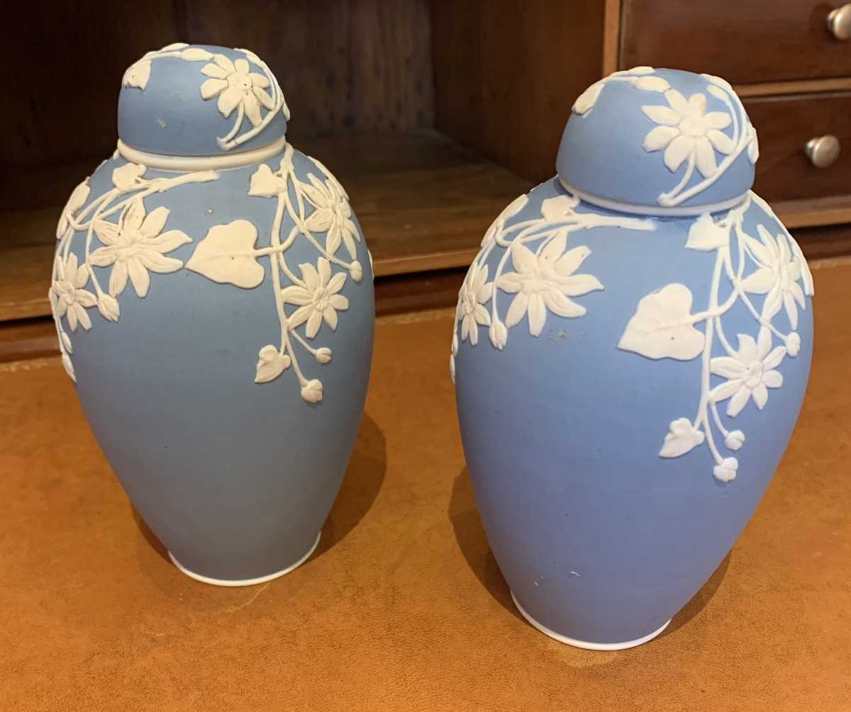 Pair Of Covered Pots Circa 1900-photo-2