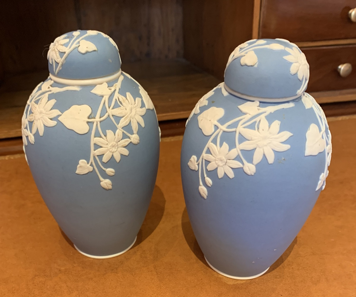 Pair Of Covered Pots Circa 1900-photo-3