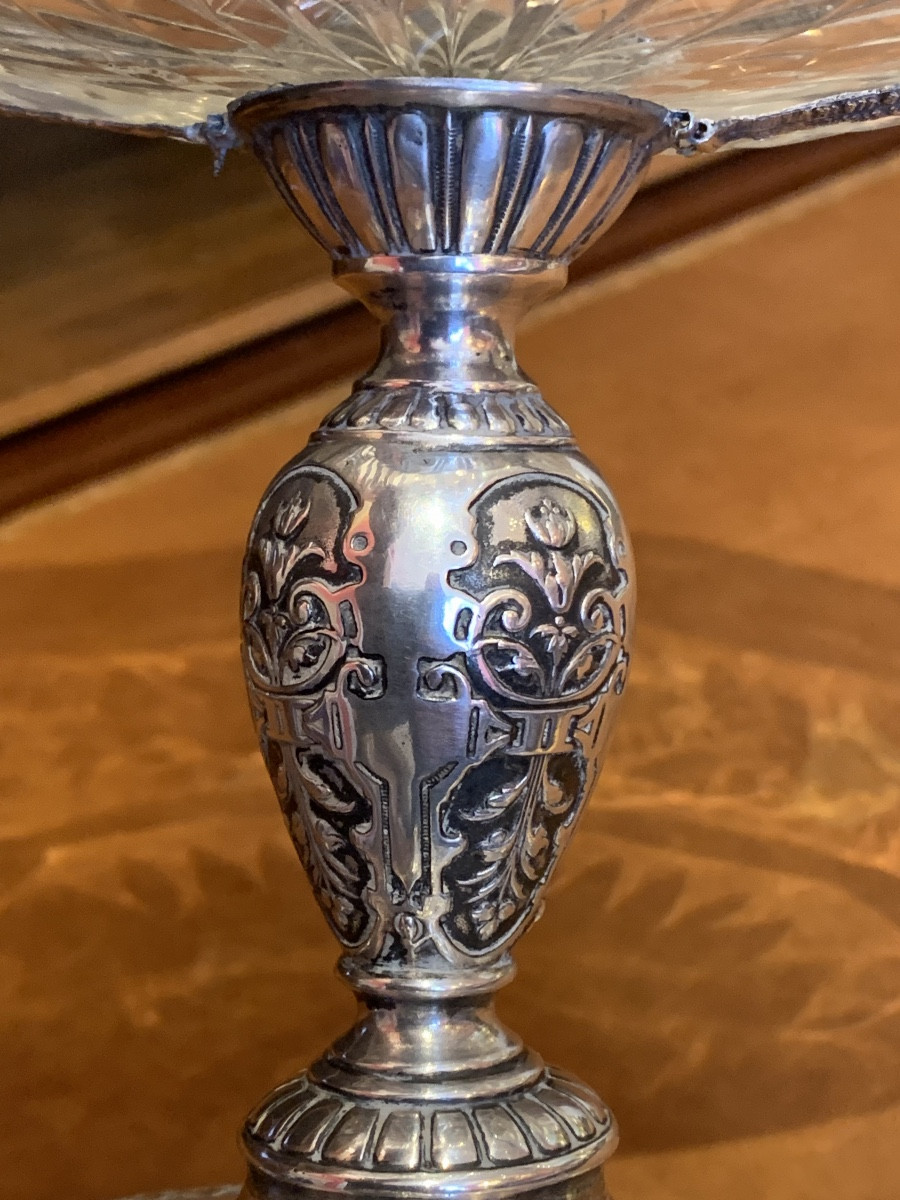 Grande coupe Cristal et Argent massif -photo-1
