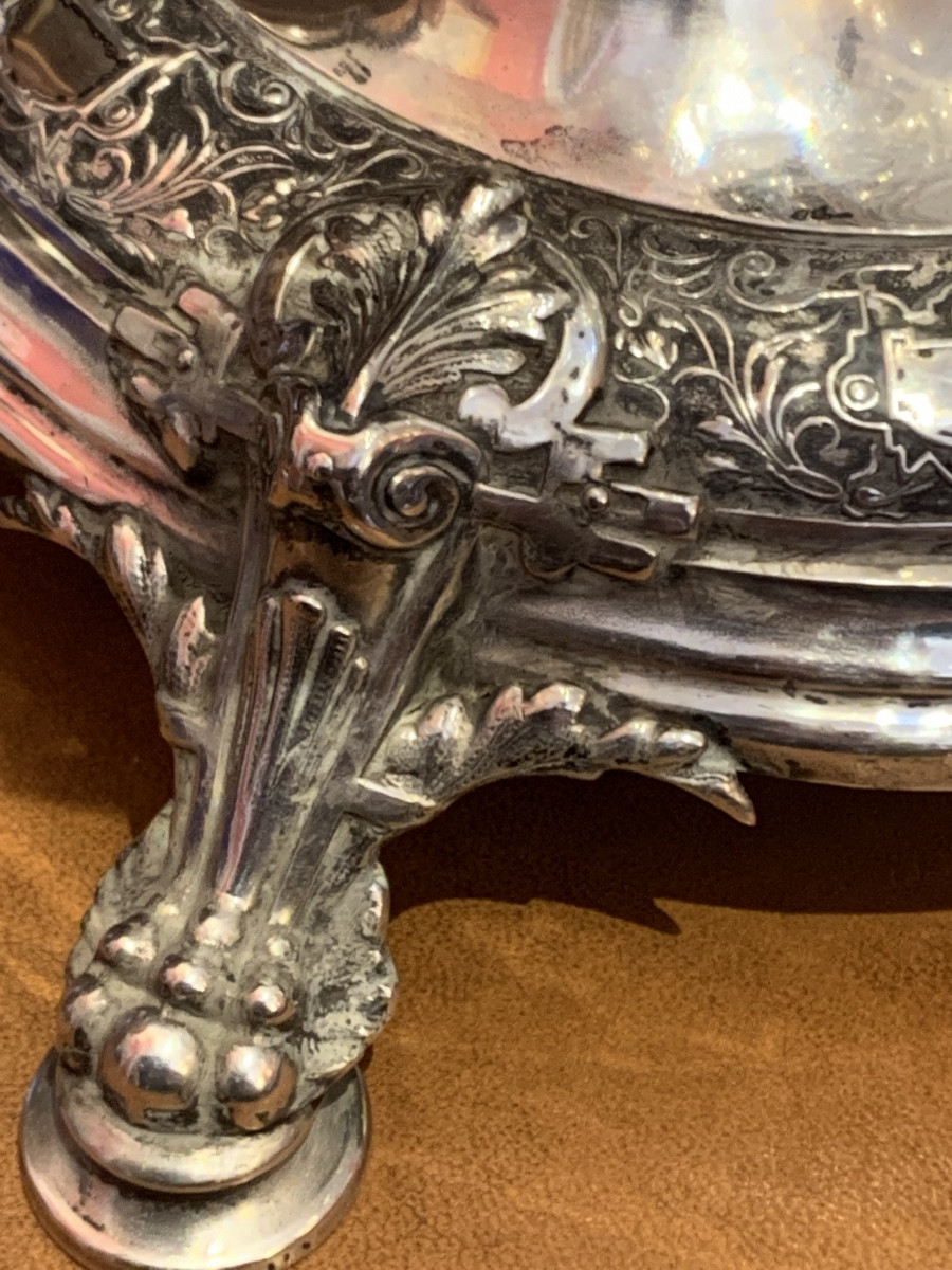 Grande coupe Cristal et Argent massif -photo-2
