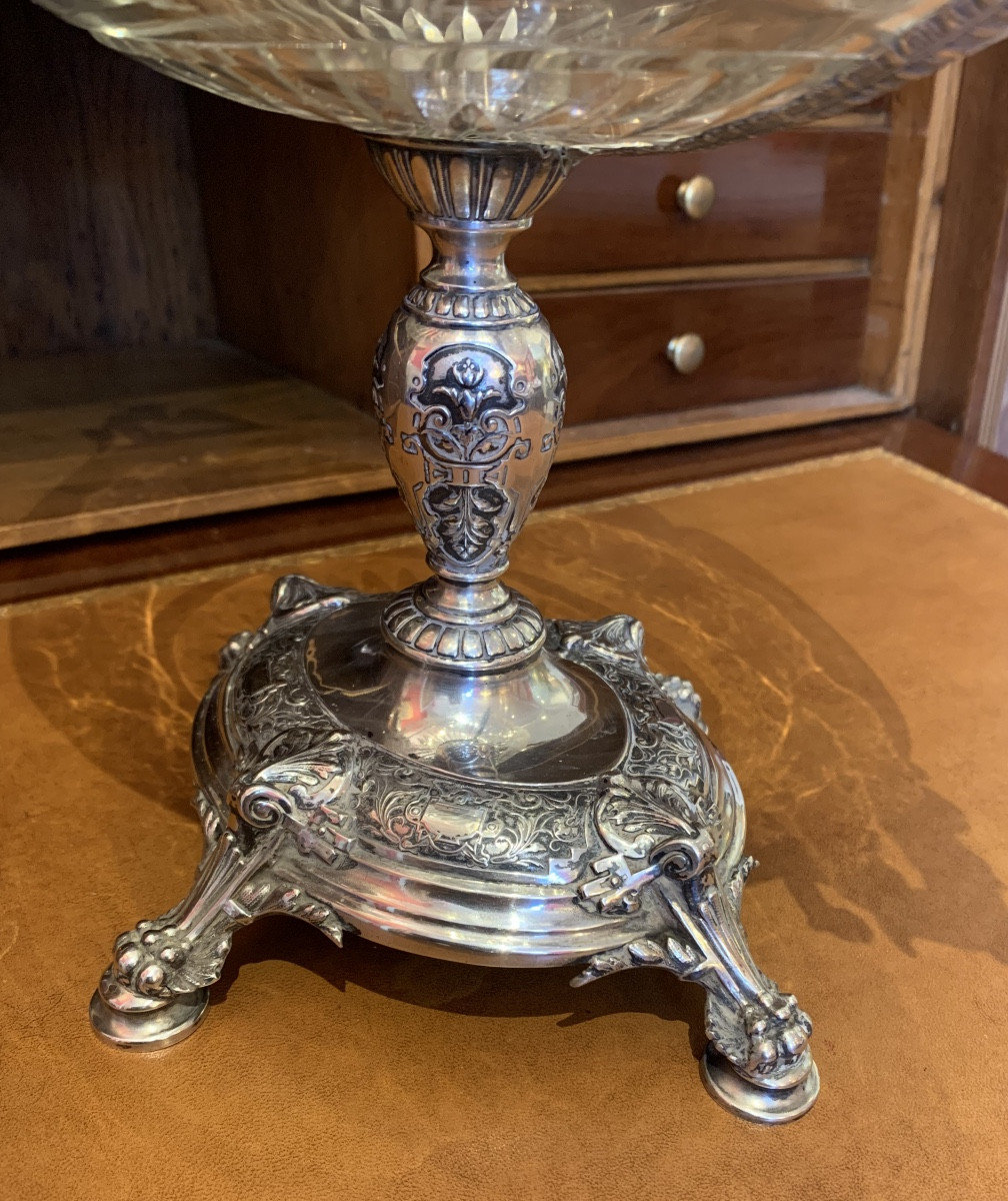 Grande coupe Cristal et Argent massif -photo-3