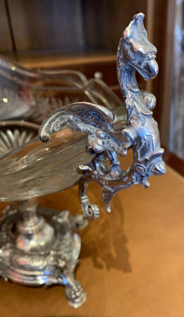 Grande coupe Cristal et Argent massif -photo-5