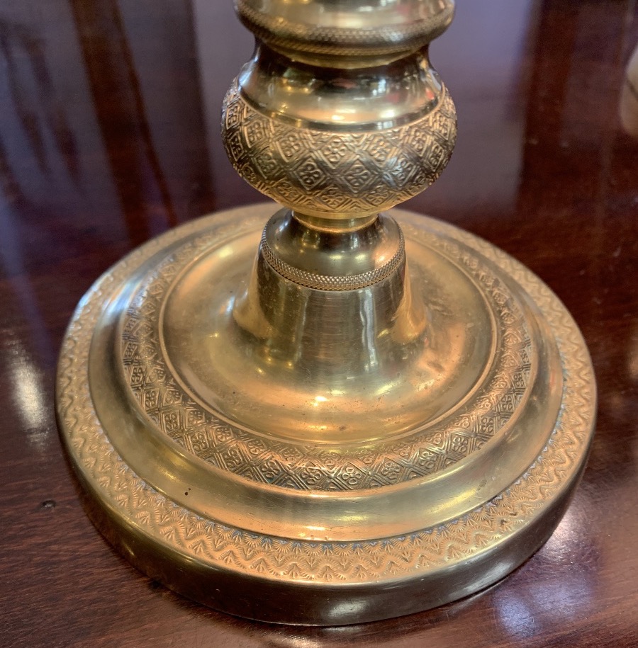 Pair Of Candlesticks Mounted As Lamps-photo-3
