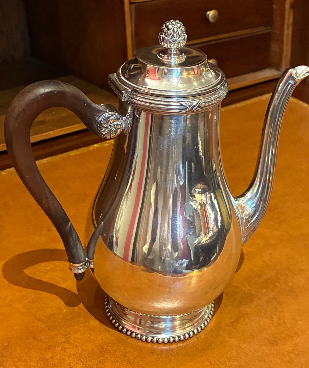 Solid Silver Teapot, -photo-2
