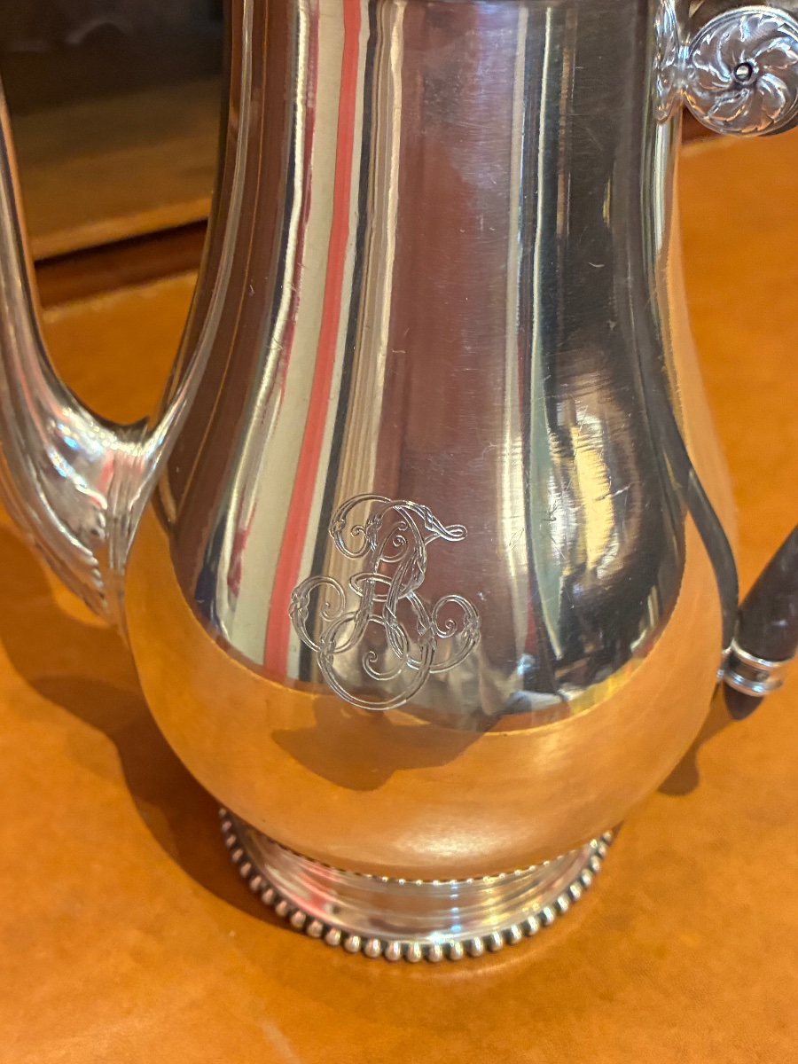 Solid Silver Teapot, -photo-2