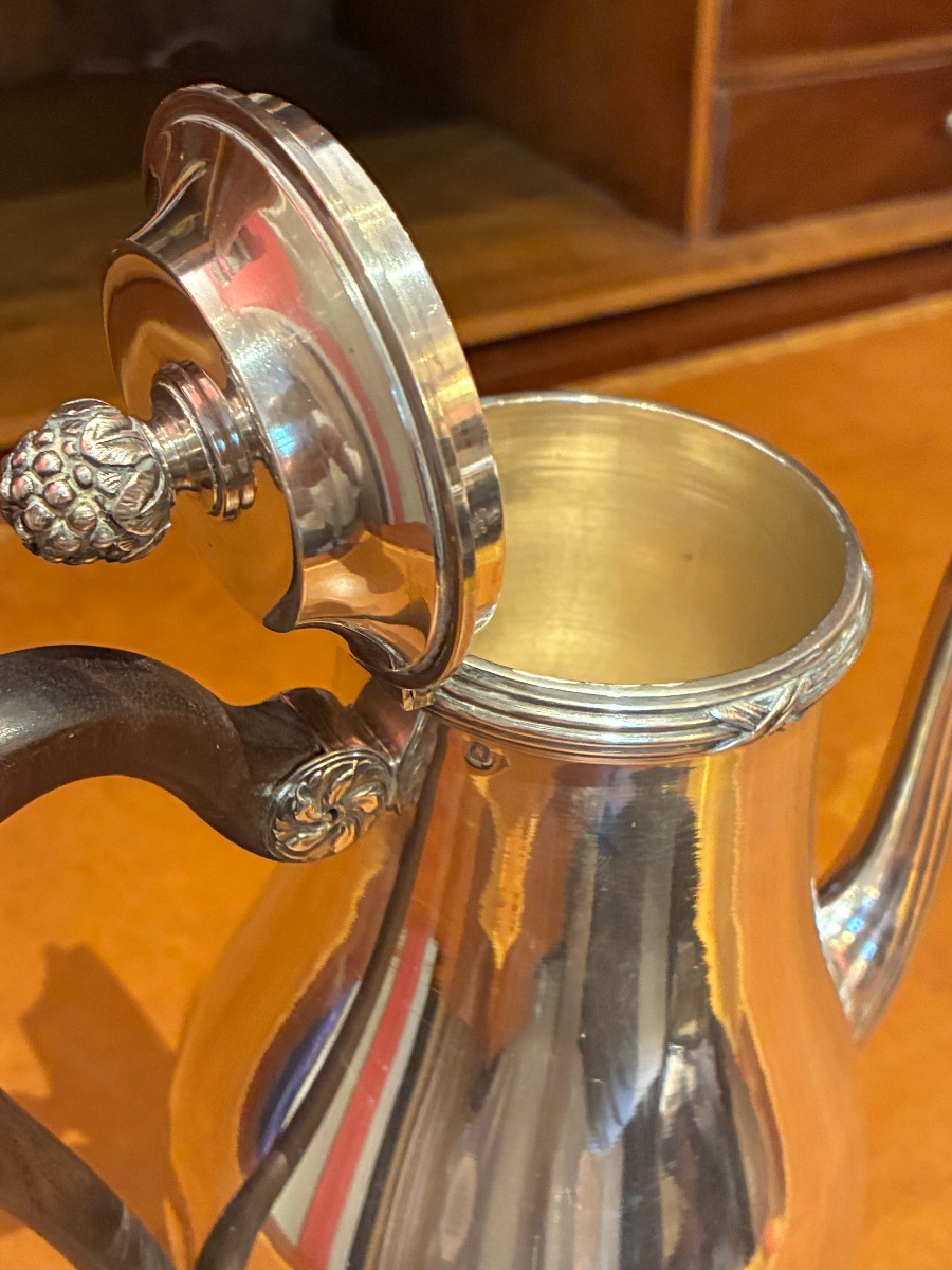 Solid Silver Teapot, -photo-4
