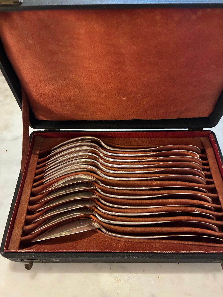 Silver Cutlery Set, Vieillard Hallmarks 