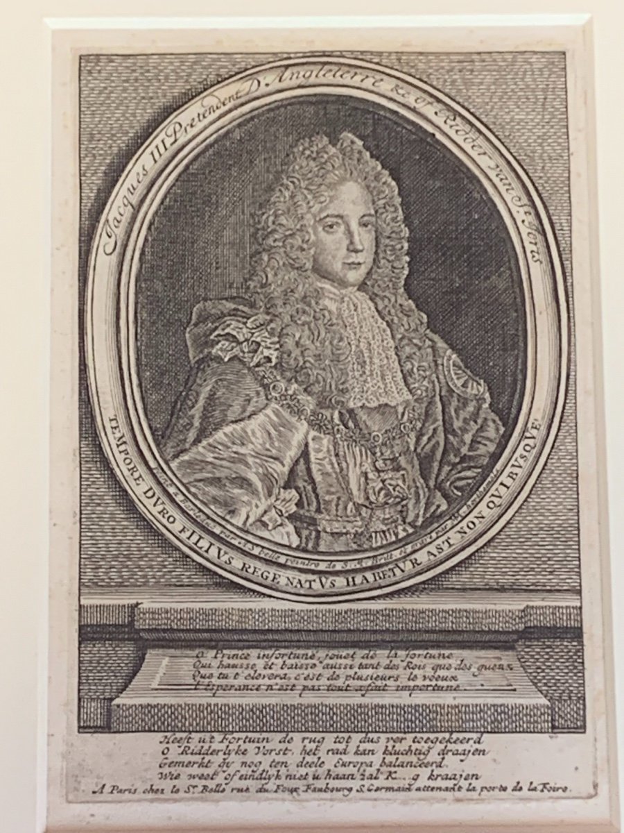 Engraving Jacques III Stuart Circa 1700
