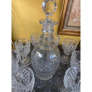 Ensemble De Verres Et Carafe Charles X