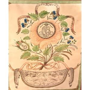 Genealogical Bouquet, Watercolor 1819