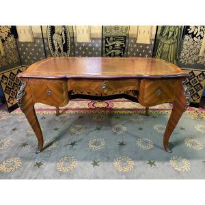 Louis XV Style Flat Desk In Marquetry