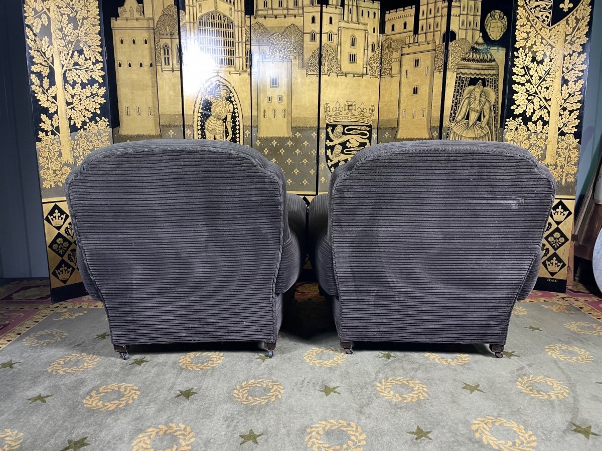 Pair Of Art Deco Period Club Armchairs-photo-3