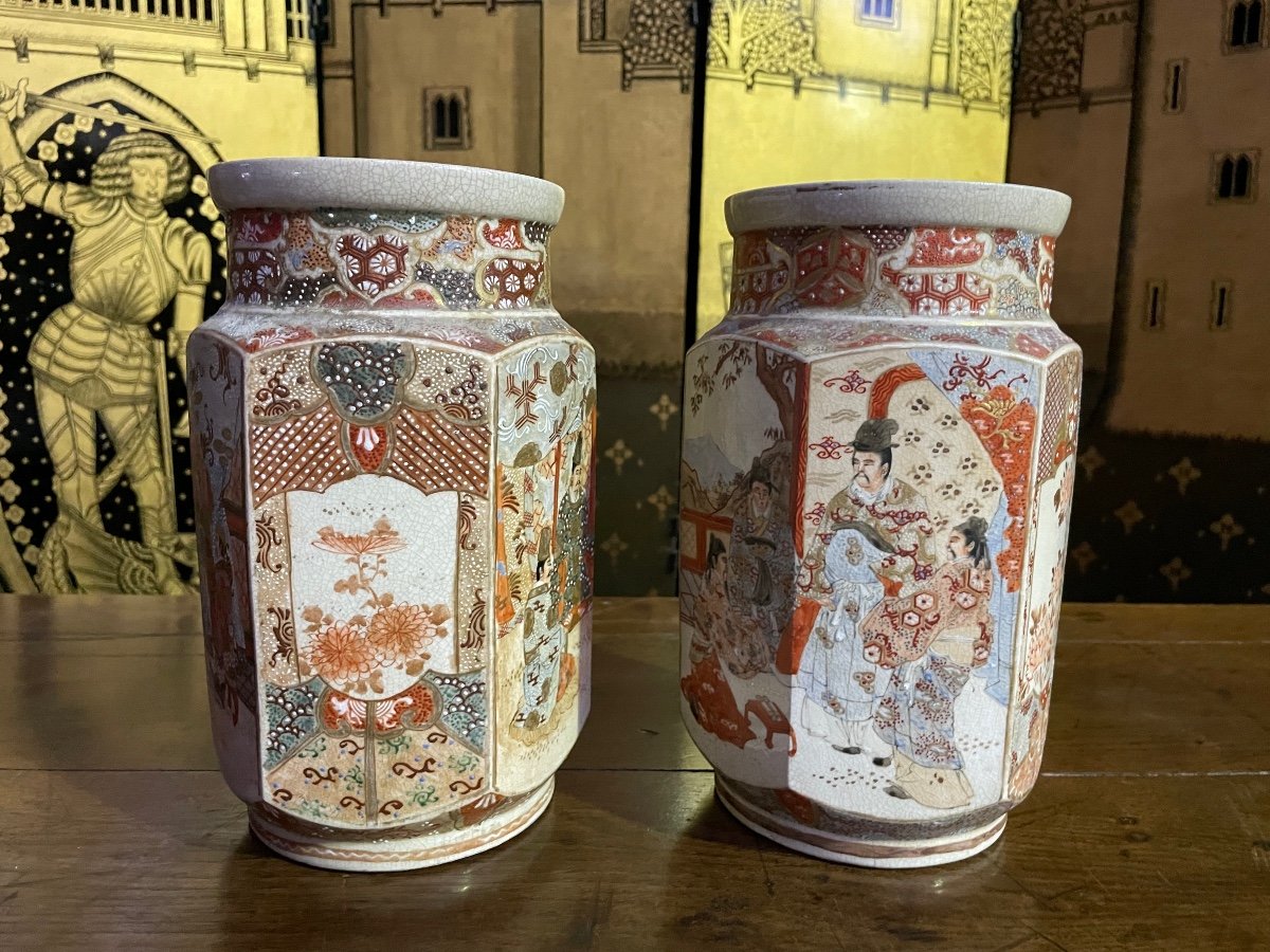 Paire De Vases Japonais « satsuma »