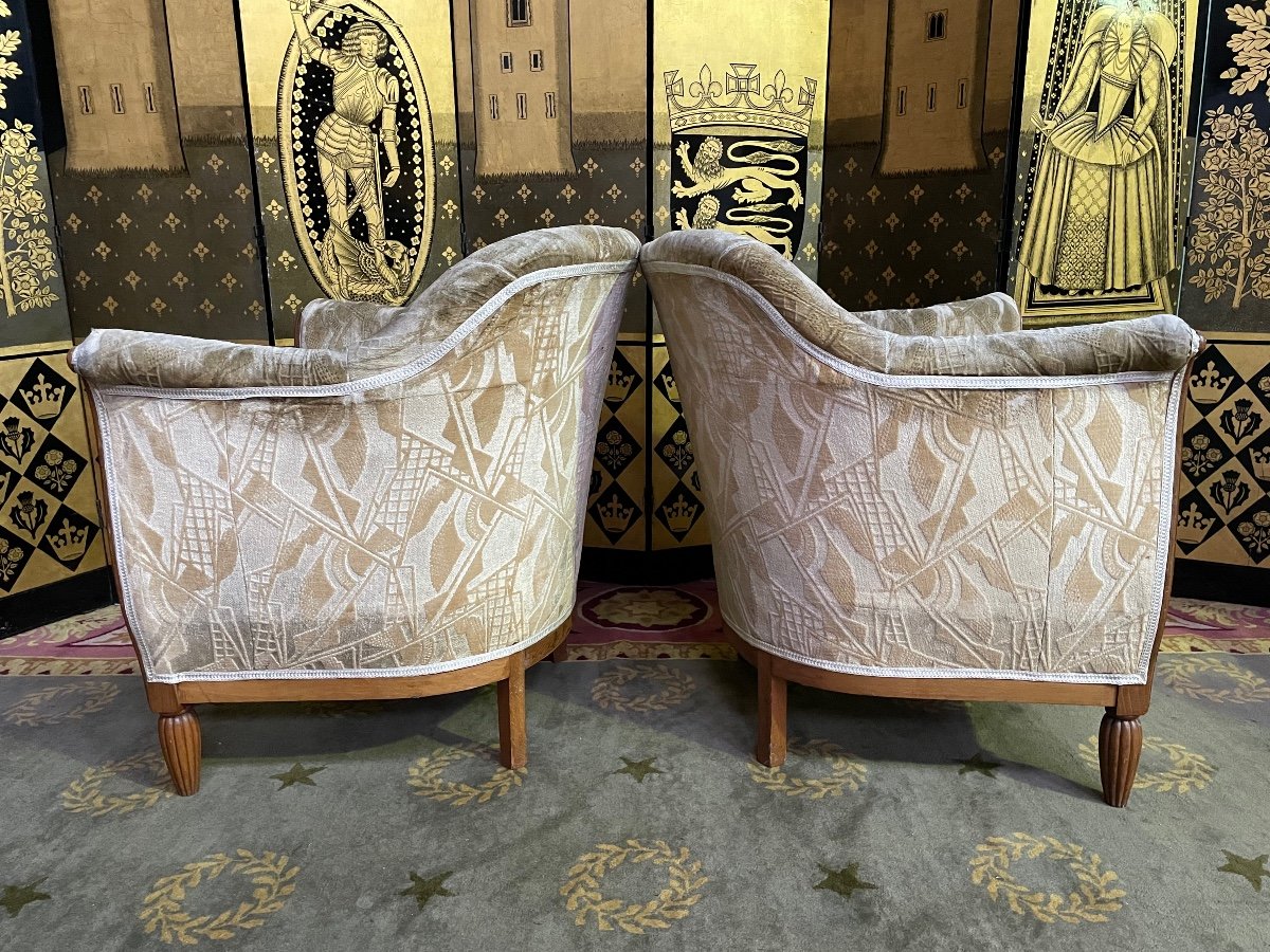 Paire Fauteuils Bergères époque Art Déco -photo-4