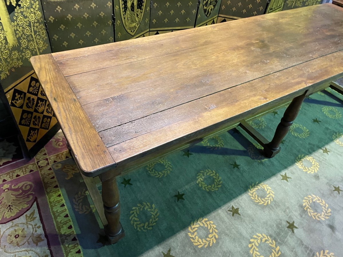 Table De Ferme Style Louis XIII Chêne -photo-2