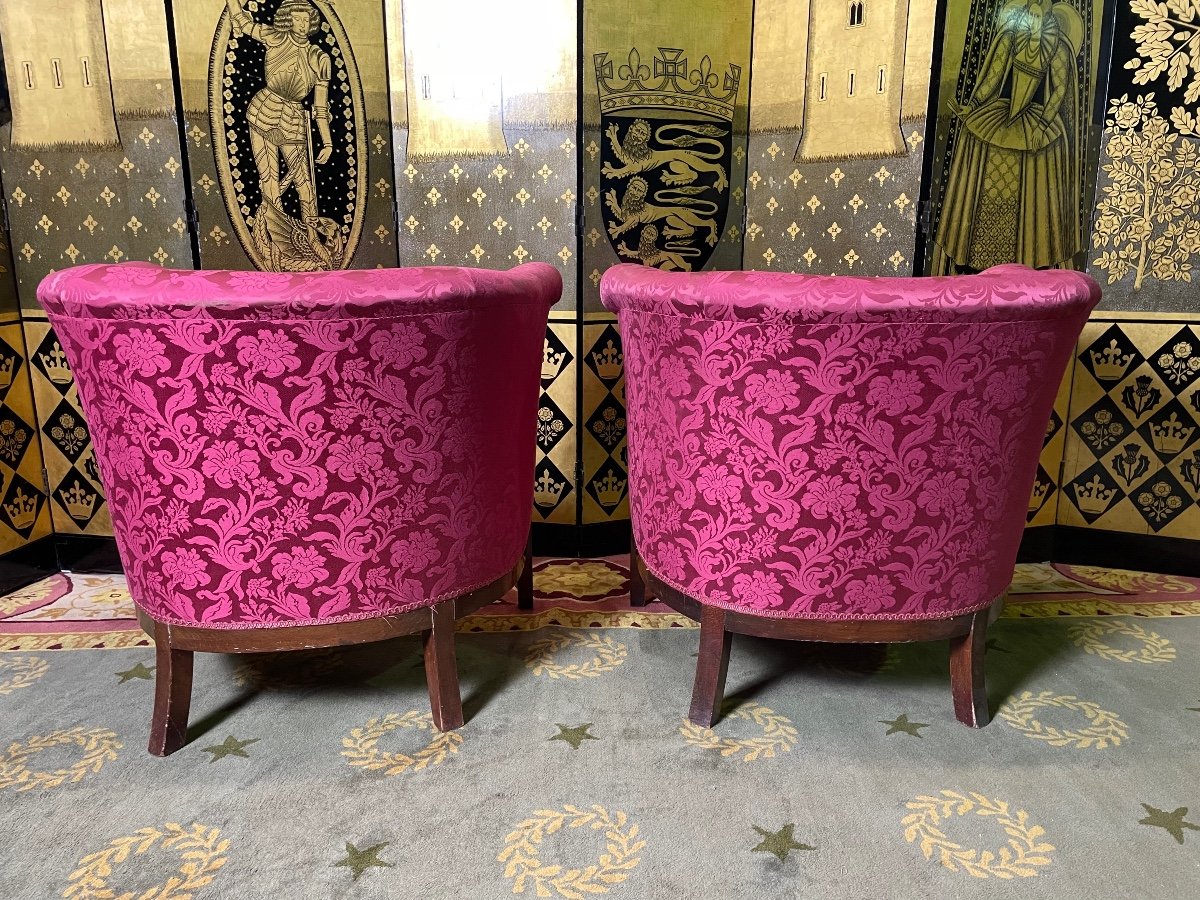 Pair Of Bergere Armchairs Art Deco Period-photo-3
