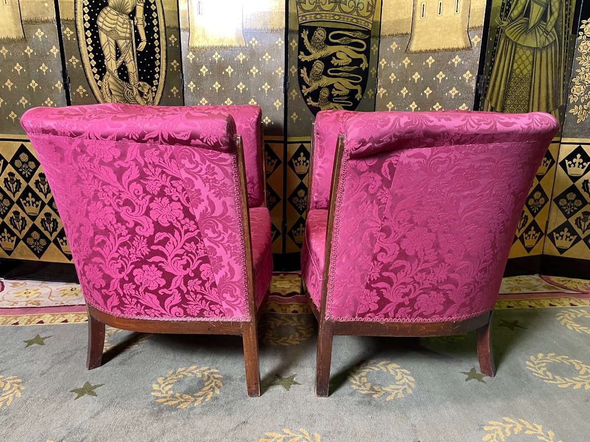 Pair Of Bergere Armchairs Art Deco Period-photo-4