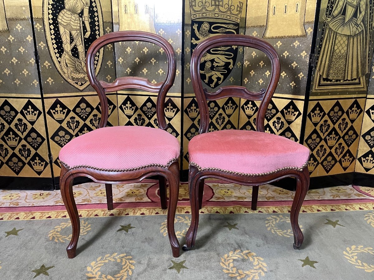 Suite Of 6 Louis Philippe Walnut Chairs-photo-2