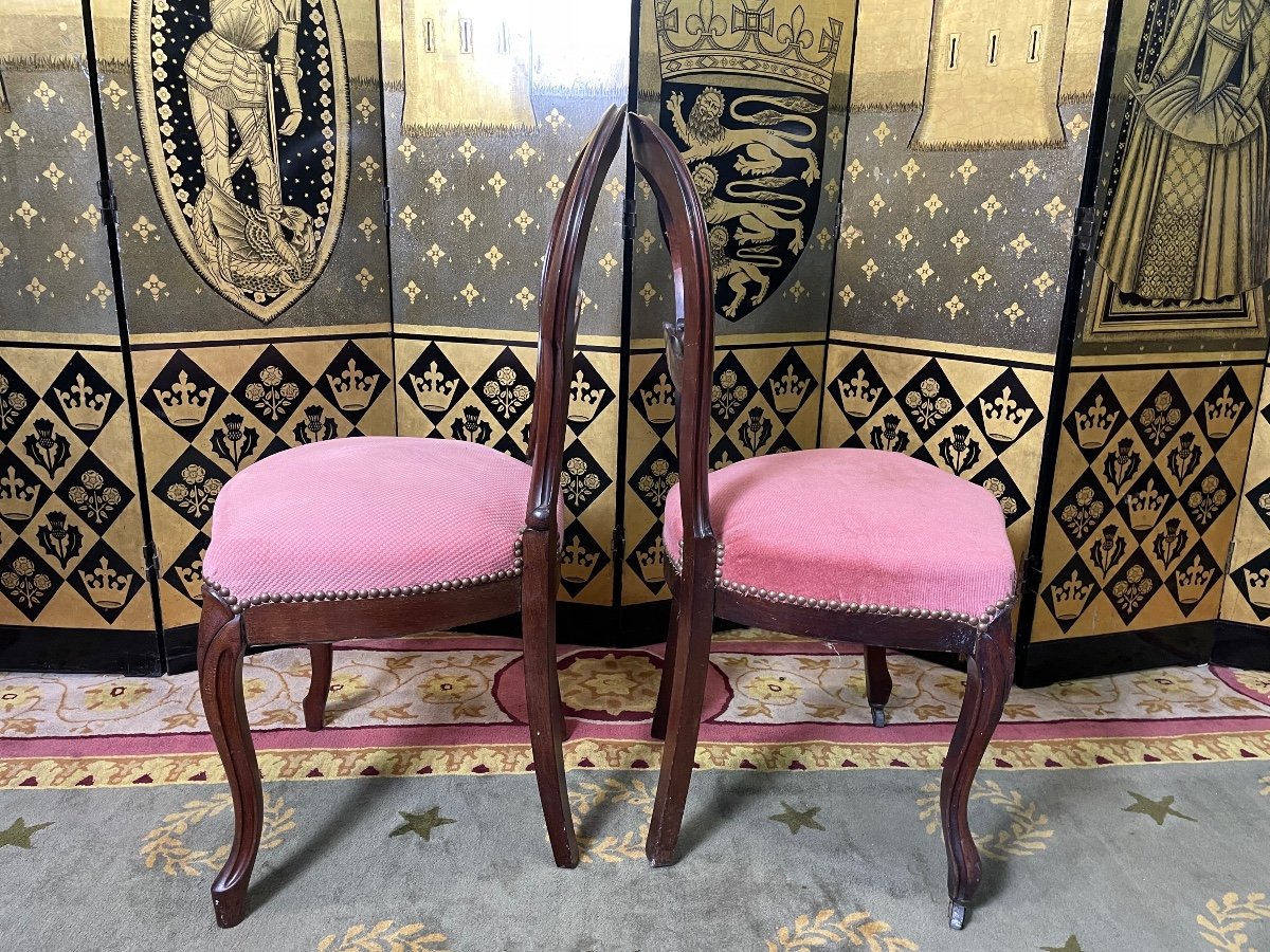 Suite Of 6 Louis Philippe Walnut Chairs-photo-3