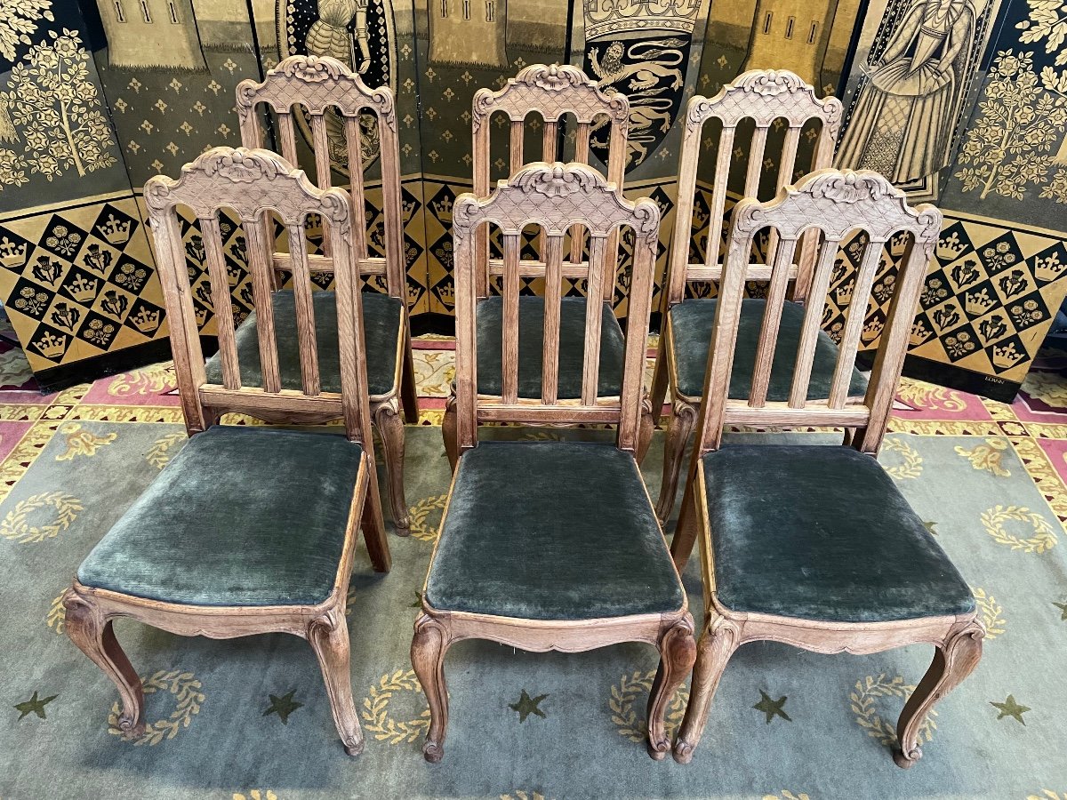 Suite Of 6 Louis XV Style Chairs-photo-2