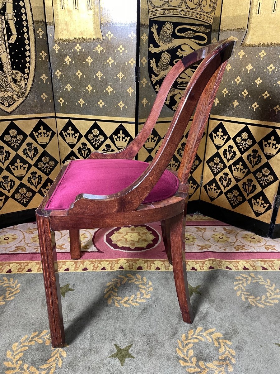 Suite Of 6 Art Deco Style Gondola Chairs-photo-4