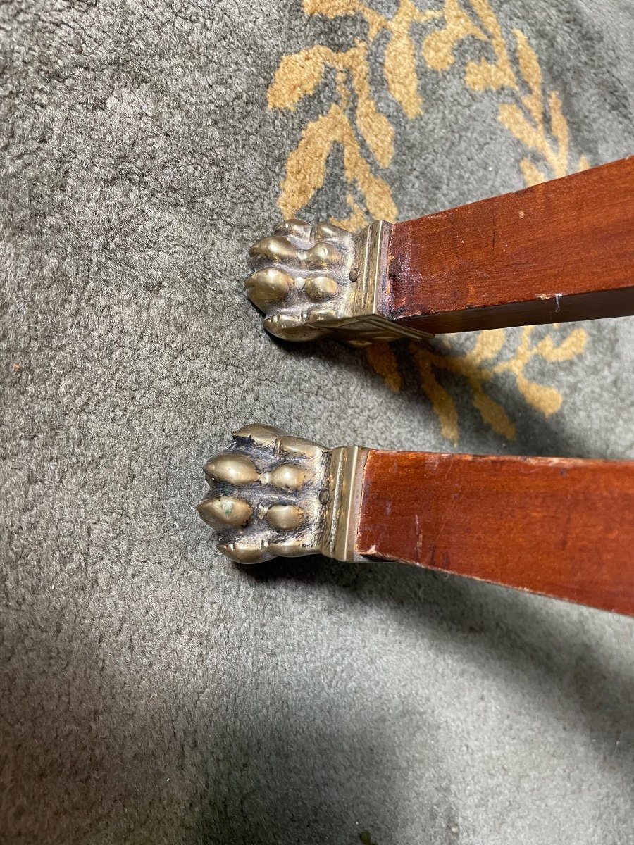 Suite De 8 Chaises gondoles en acajou Empire -photo-4