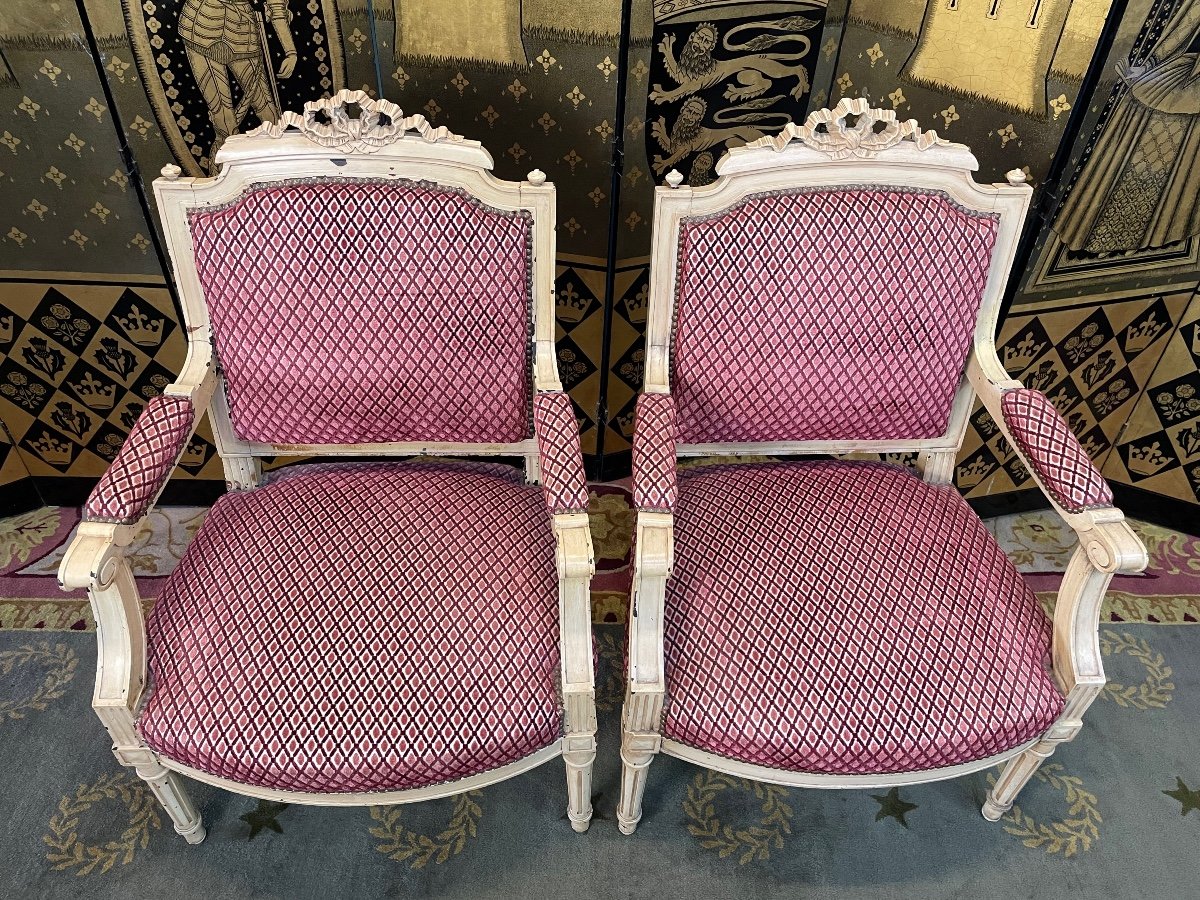 Pair Of Louis XVI Style Armchairs-photo-2