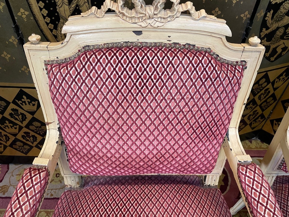 Pair Of Louis XVI Style Armchairs-photo-4