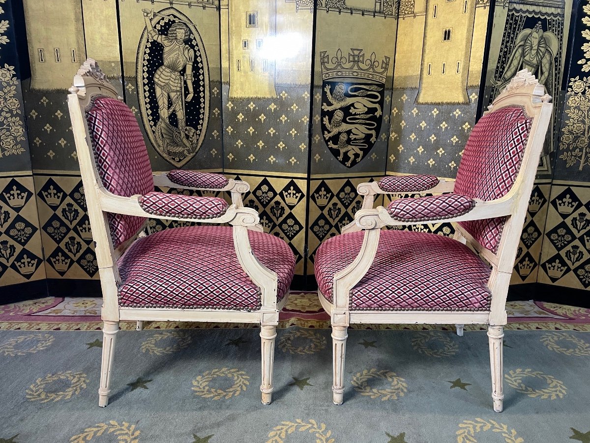 Pair Of Louis XVI Style Armchairs-photo-5