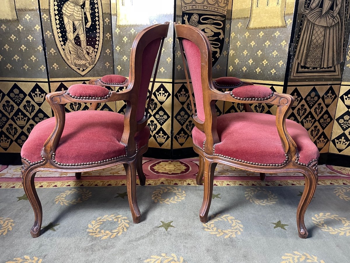 Pair Of Louis XV Style Cabriolet Armchairs-photo-2