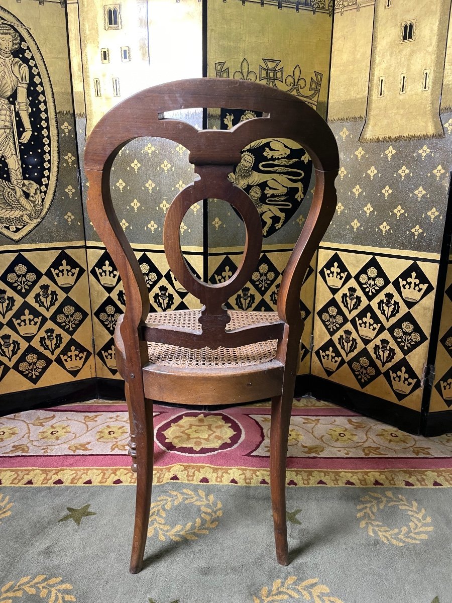 Suite Of 12 Louis Philippe Period Chairs In Cannage-photo-5