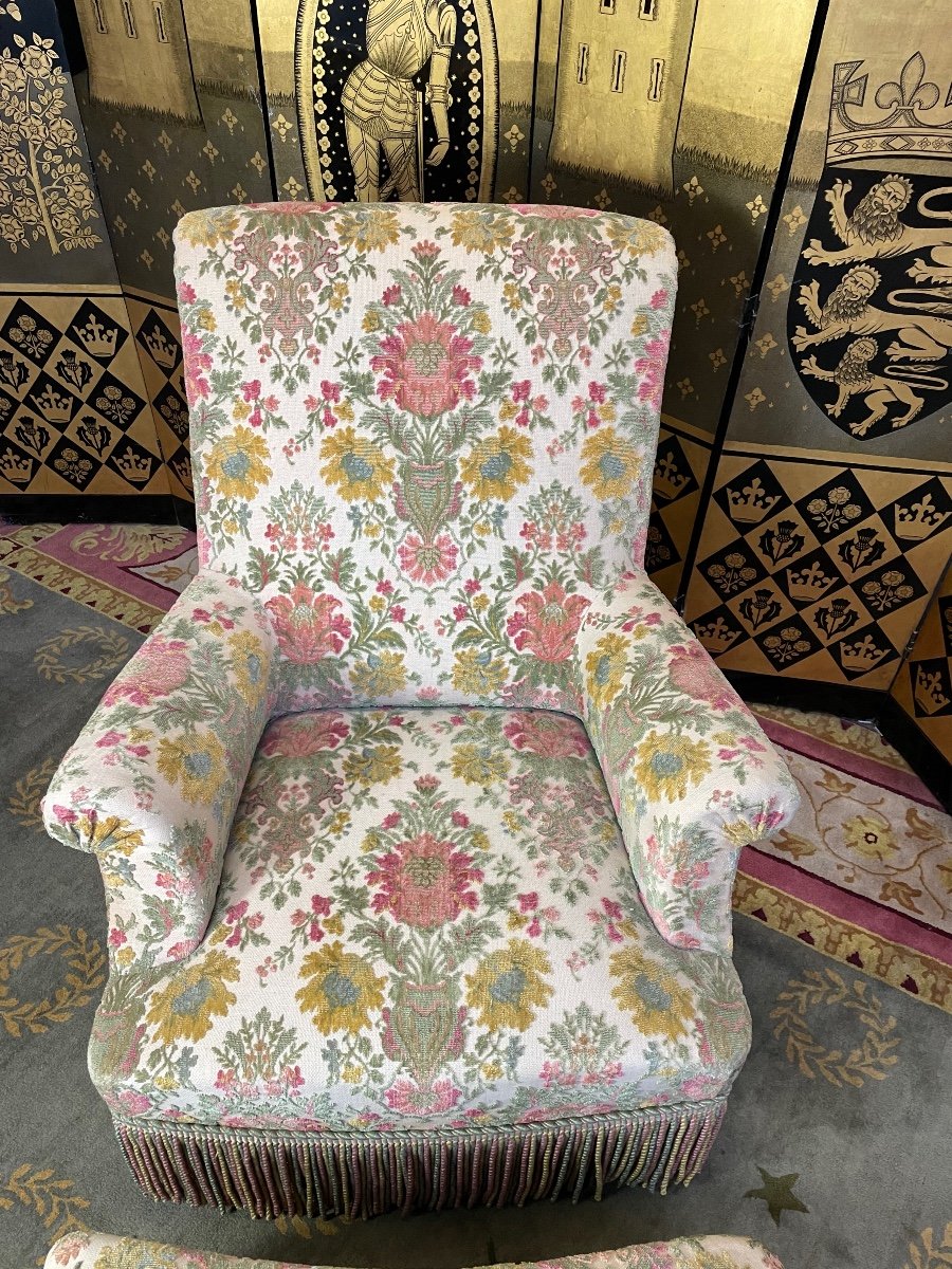 Fauteuil - Duchesse Brisée En Velours De Gêne -photo-4