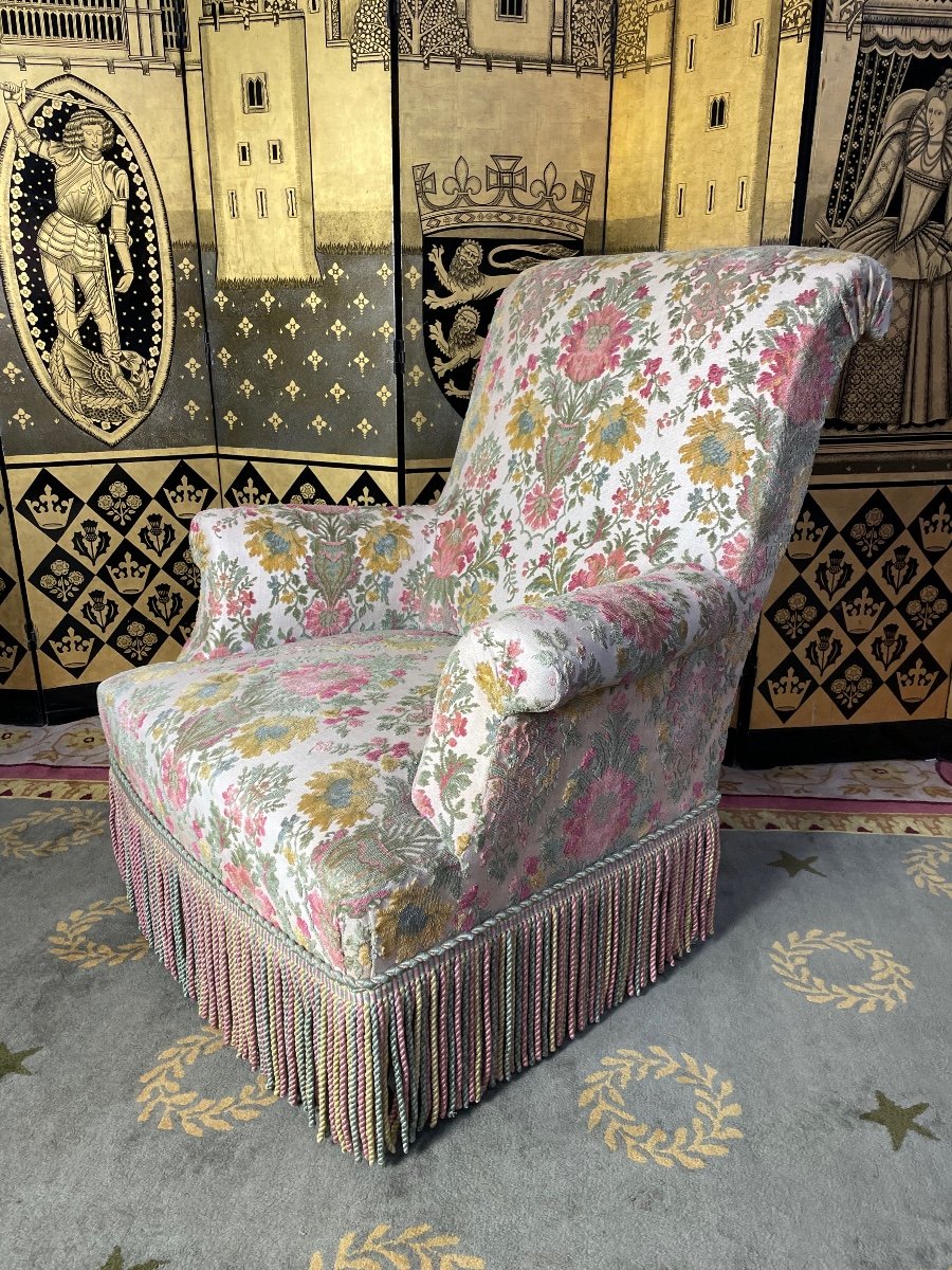 Fauteuil - Duchesse Brisée En Velours De Gêne -photo-7