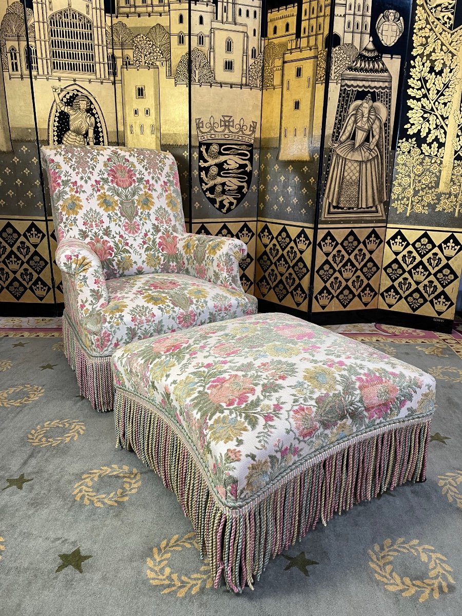 Fauteuil - Duchesse Brisée En Velours De Gêne 