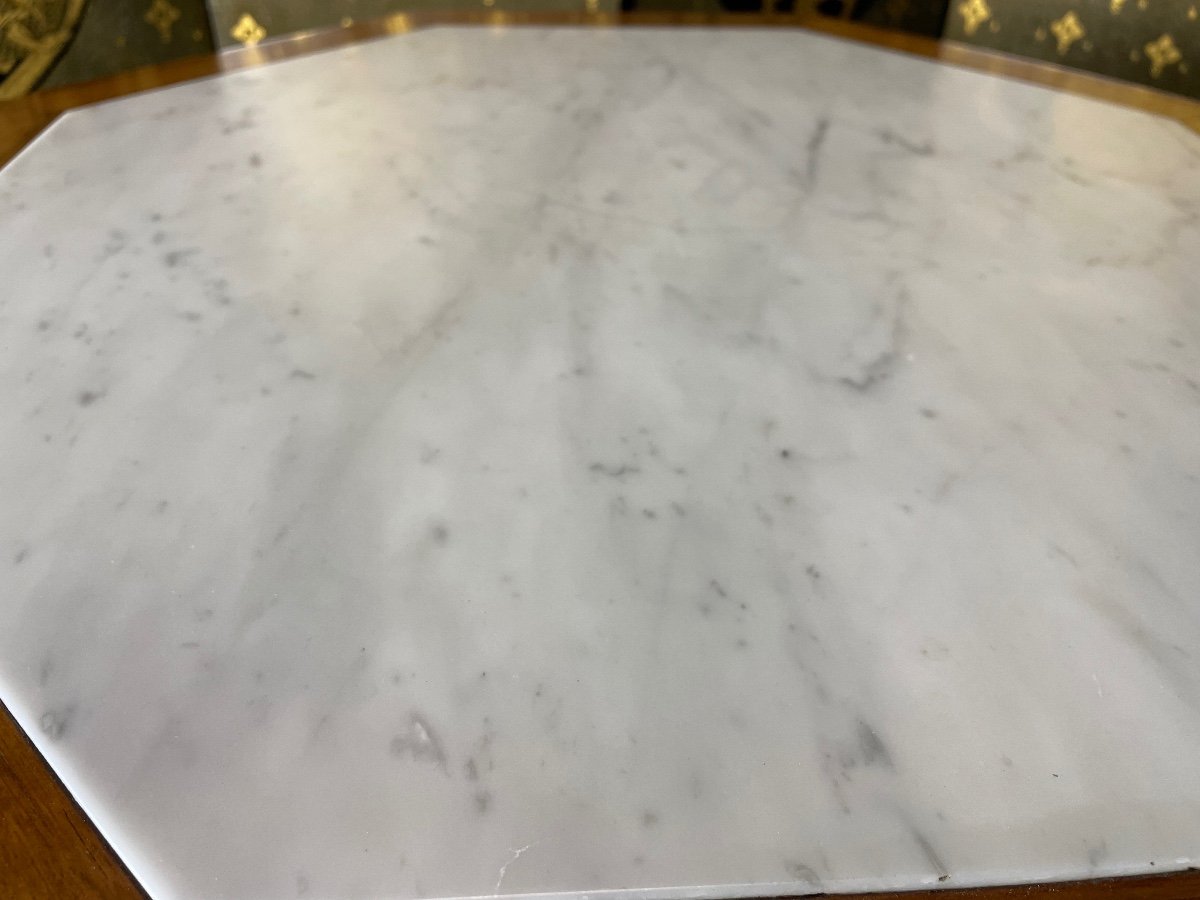 Marble Tilting Tripod Pedestal Table-photo-2