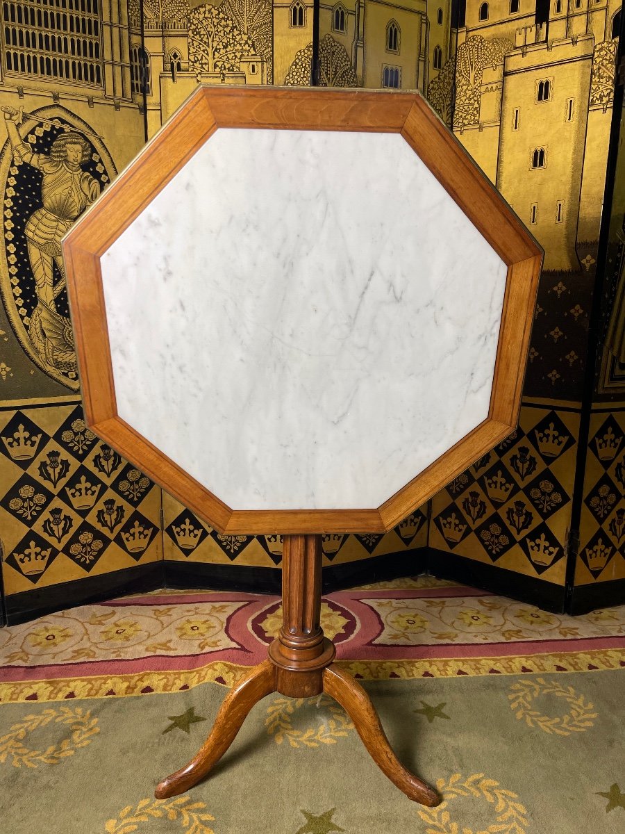 Marble Tilting Tripod Pedestal Table