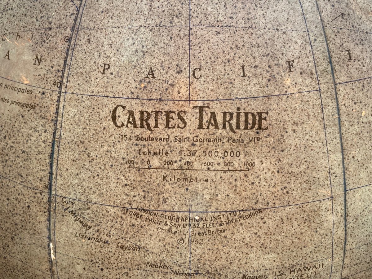 Globe Terrestre - Mappemonde Verre 1960 -photo-3