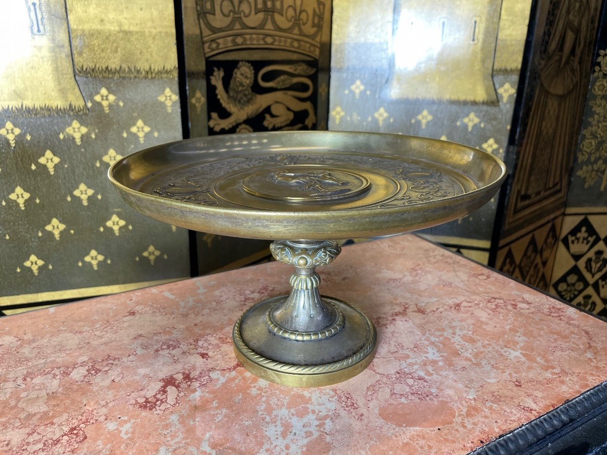 Coupe En Bronze Sur Piédouche -photo-1