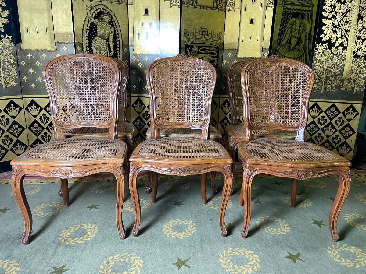 Suite Of 6 Louis XV Style Cane Chairs